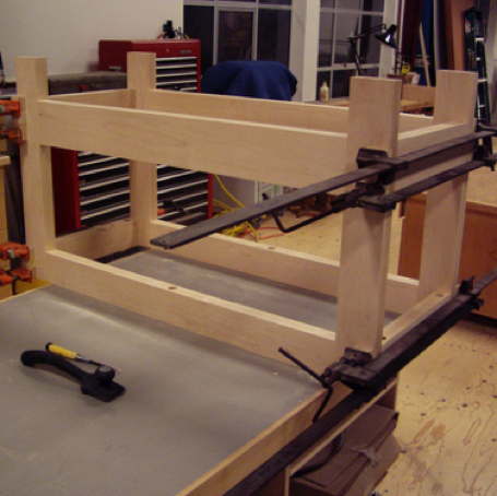 Workbench base glued up.